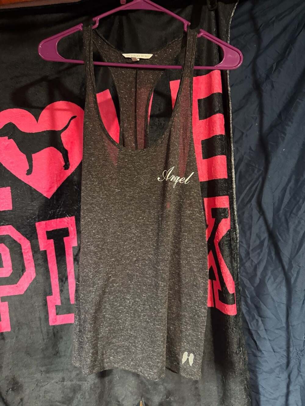 Victoria's Secret Angel Racerback Tank Top Gray Size M